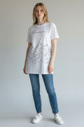 Tezenis Floral Oversized marškinėliai – balti