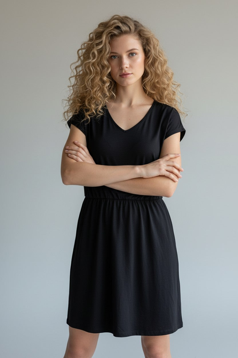 Tezenis juoda medvilninė suknelė S dydis | Moteriška suknelė