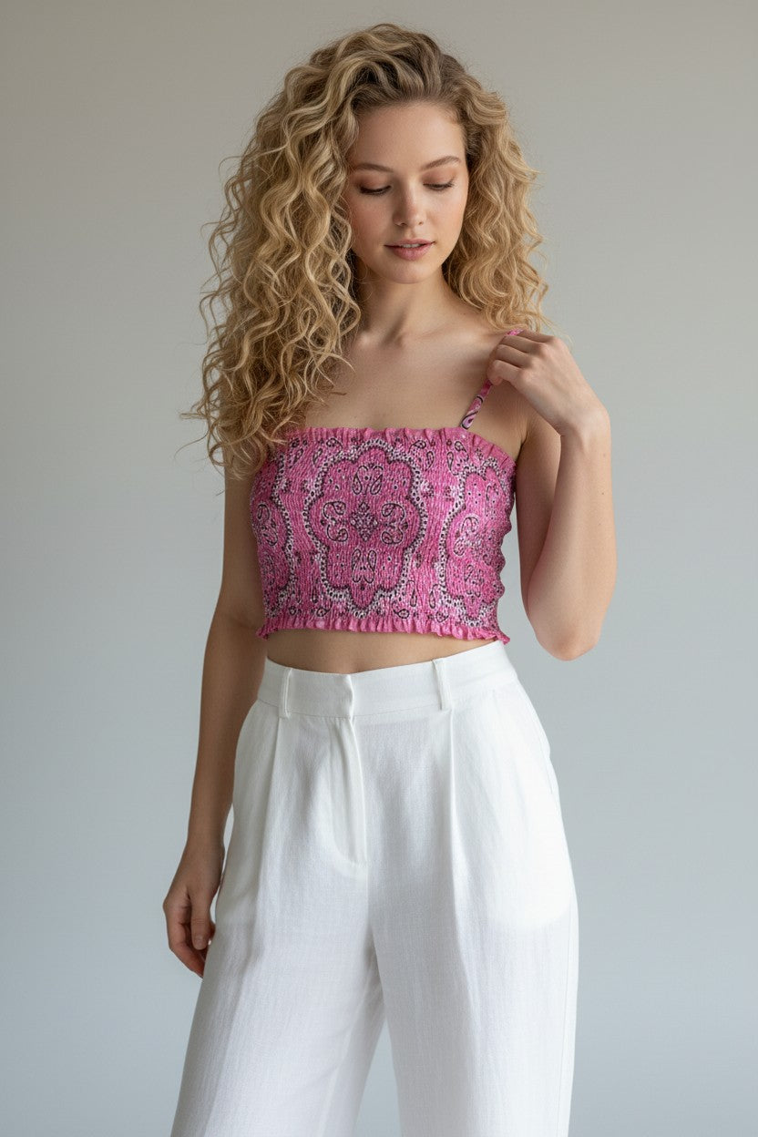 Tezenis crop top S dydis | Rožinis moteriškas crop top